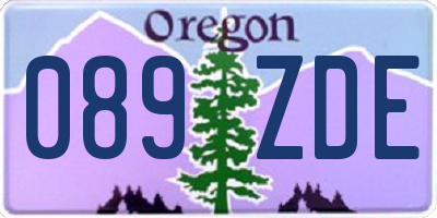OR license plate 089ZDE