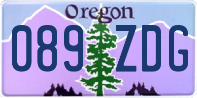 OR license plate 089ZDG