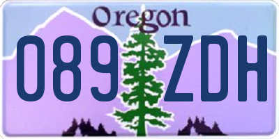 OR license plate 089ZDH