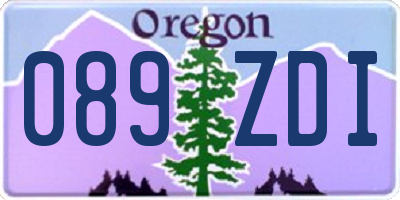 OR license plate 089ZDI