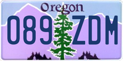 OR license plate 089ZDM