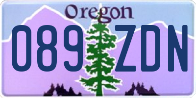 OR license plate 089ZDN