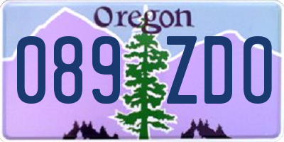 OR license plate 089ZDO
