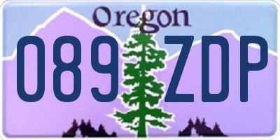 OR license plate 089ZDP