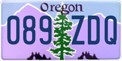 OR license plate 089ZDQ