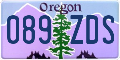 OR license plate 089ZDS