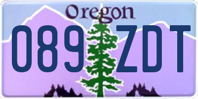 OR license plate 089ZDT