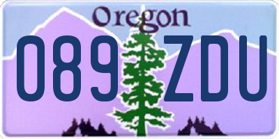 OR license plate 089ZDU