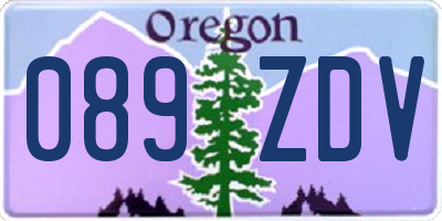 OR license plate 089ZDV