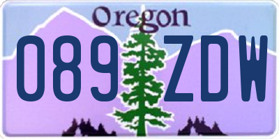 OR license plate 089ZDW