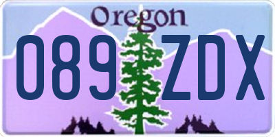 OR license plate 089ZDX