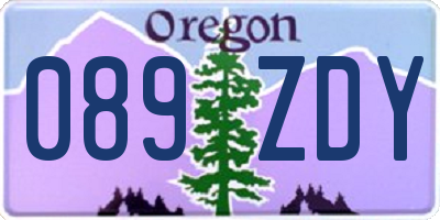 OR license plate 089ZDY