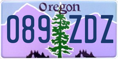 OR license plate 089ZDZ