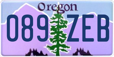 OR license plate 089ZEB