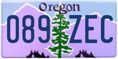 OR license plate 089ZEC