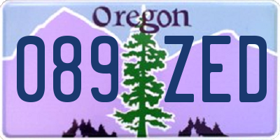 OR license plate 089ZED