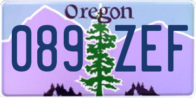OR license plate 089ZEF