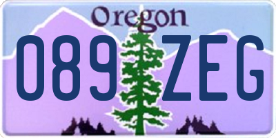 OR license plate 089ZEG