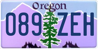 OR license plate 089ZEH