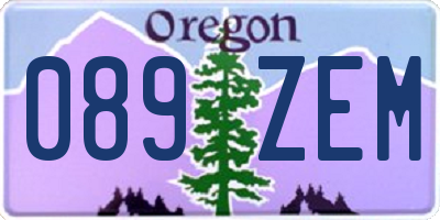 OR license plate 089ZEM