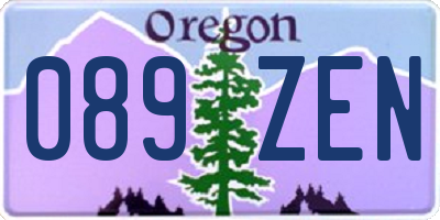 OR license plate 089ZEN