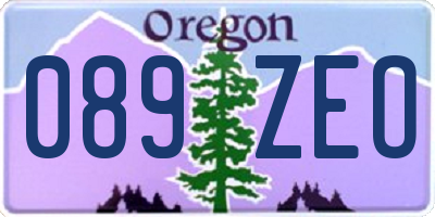 OR license plate 089ZEO