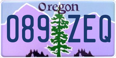 OR license plate 089ZEQ
