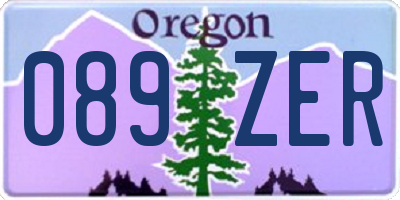 OR license plate 089ZER