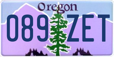 OR license plate 089ZET