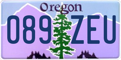 OR license plate 089ZEU