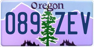 OR license plate 089ZEV