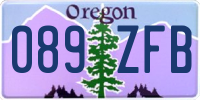 OR license plate 089ZFB