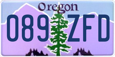 OR license plate 089ZFD