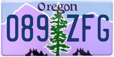 OR license plate 089ZFG