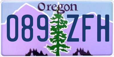 OR license plate 089ZFH
