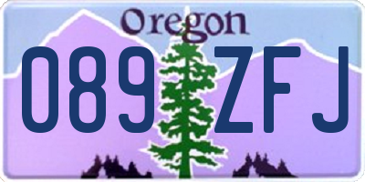 OR license plate 089ZFJ