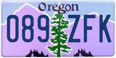 OR license plate 089ZFK