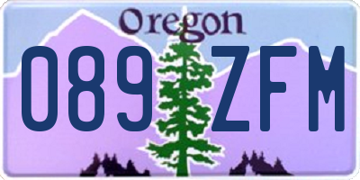 OR license plate 089ZFM