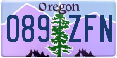 OR license plate 089ZFN