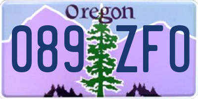 OR license plate 089ZFO