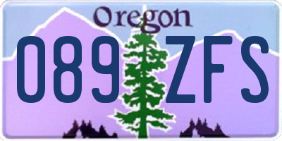 OR license plate 089ZFS