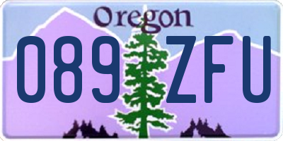 OR license plate 089ZFU