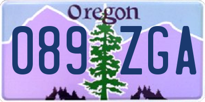 OR license plate 089ZGA