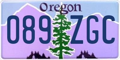 OR license plate 089ZGC