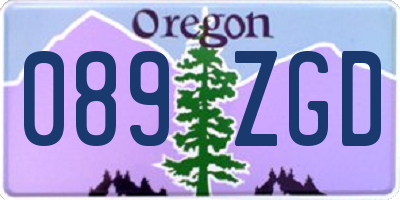 OR license plate 089ZGD
