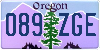 OR license plate 089ZGE