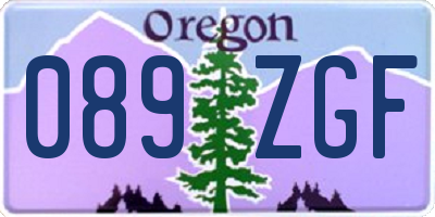 OR license plate 089ZGF
