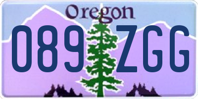OR license plate 089ZGG