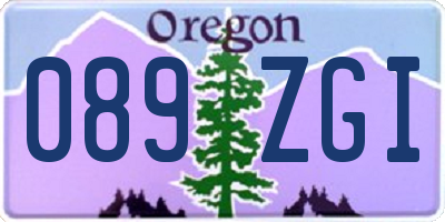OR license plate 089ZGI