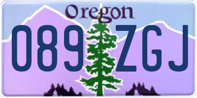 OR license plate 089ZGJ